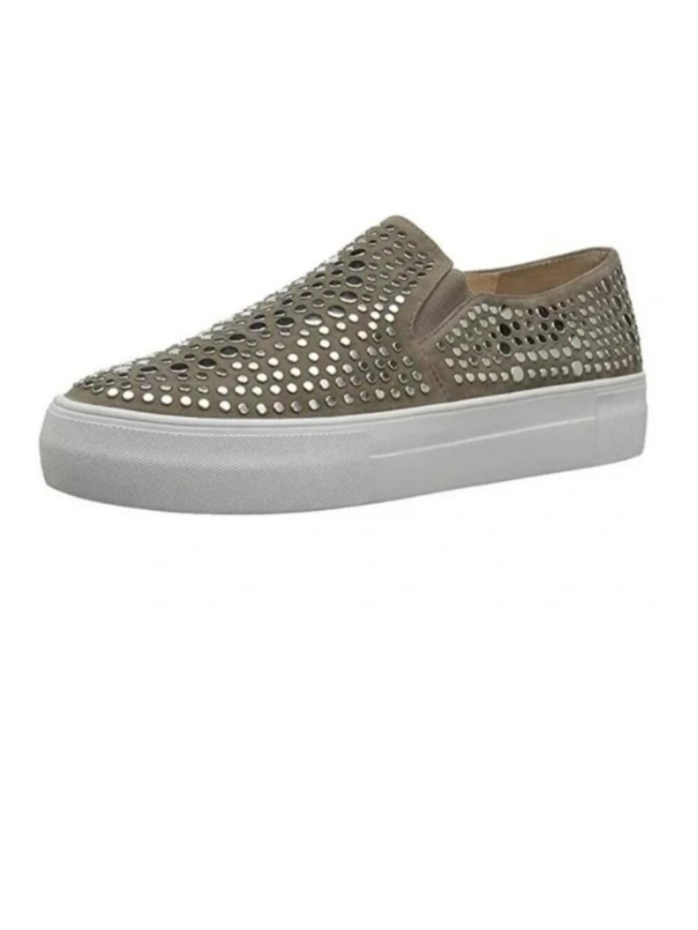 Vince Camuto Kindra Slip-On Sneakers Women’s 8M Beige Studded Flats Casual